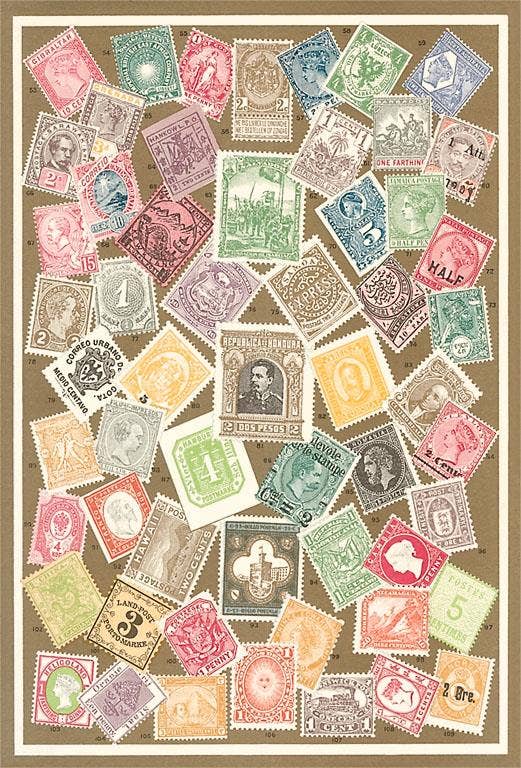 Found Image Press - Postcard LT-237 Stamps of the World