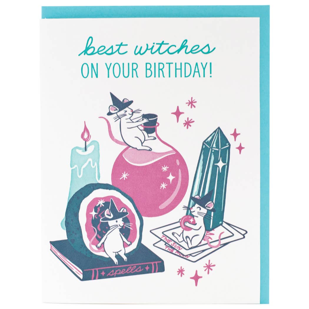 Smudge Ink - Magical Witches Birthday Card