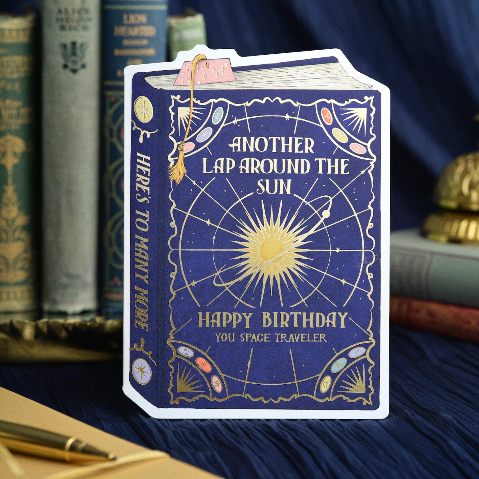 Good Juju Ink - Cosmos Birthday Book Cover Diecut Card