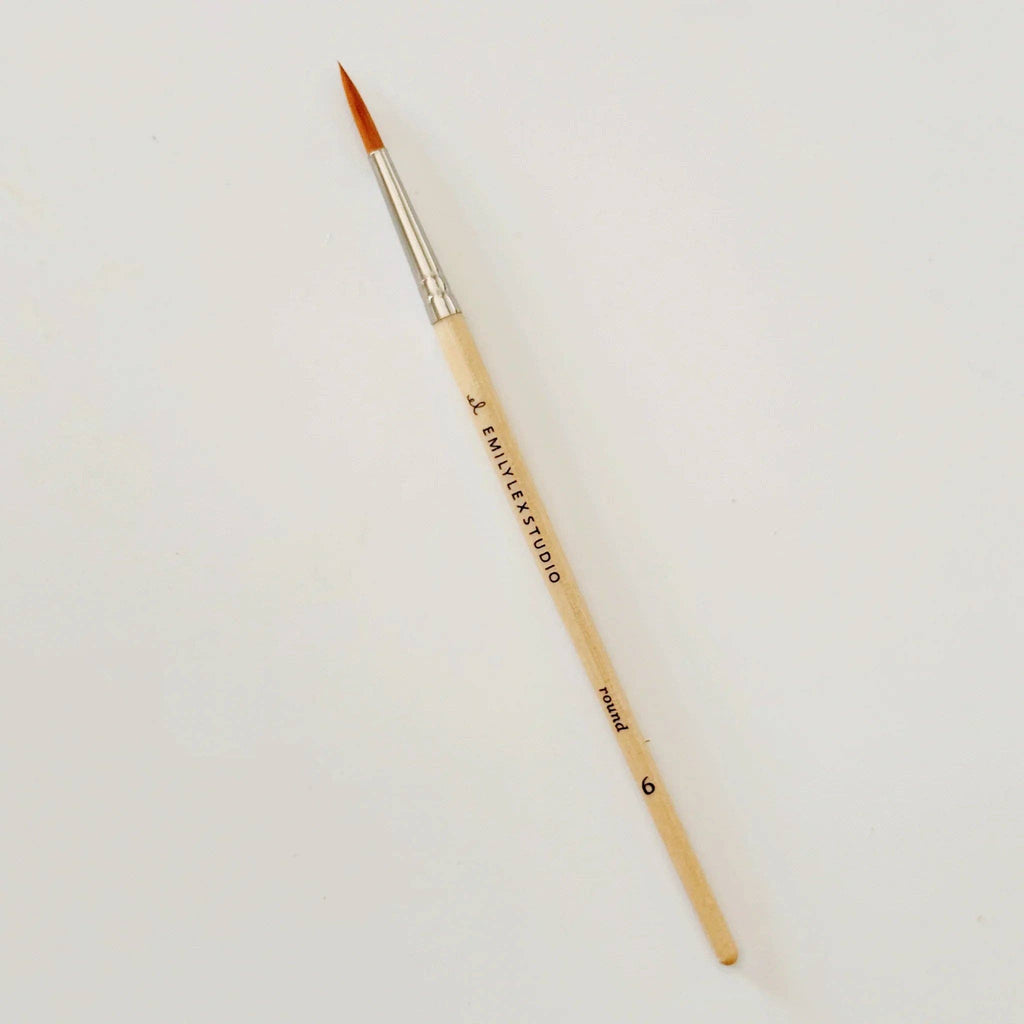emily lex studio - Watercolor paintbrush set of five wood brushes