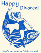 Lady Pilot Letterpress - Happy Divorce Greeting Card