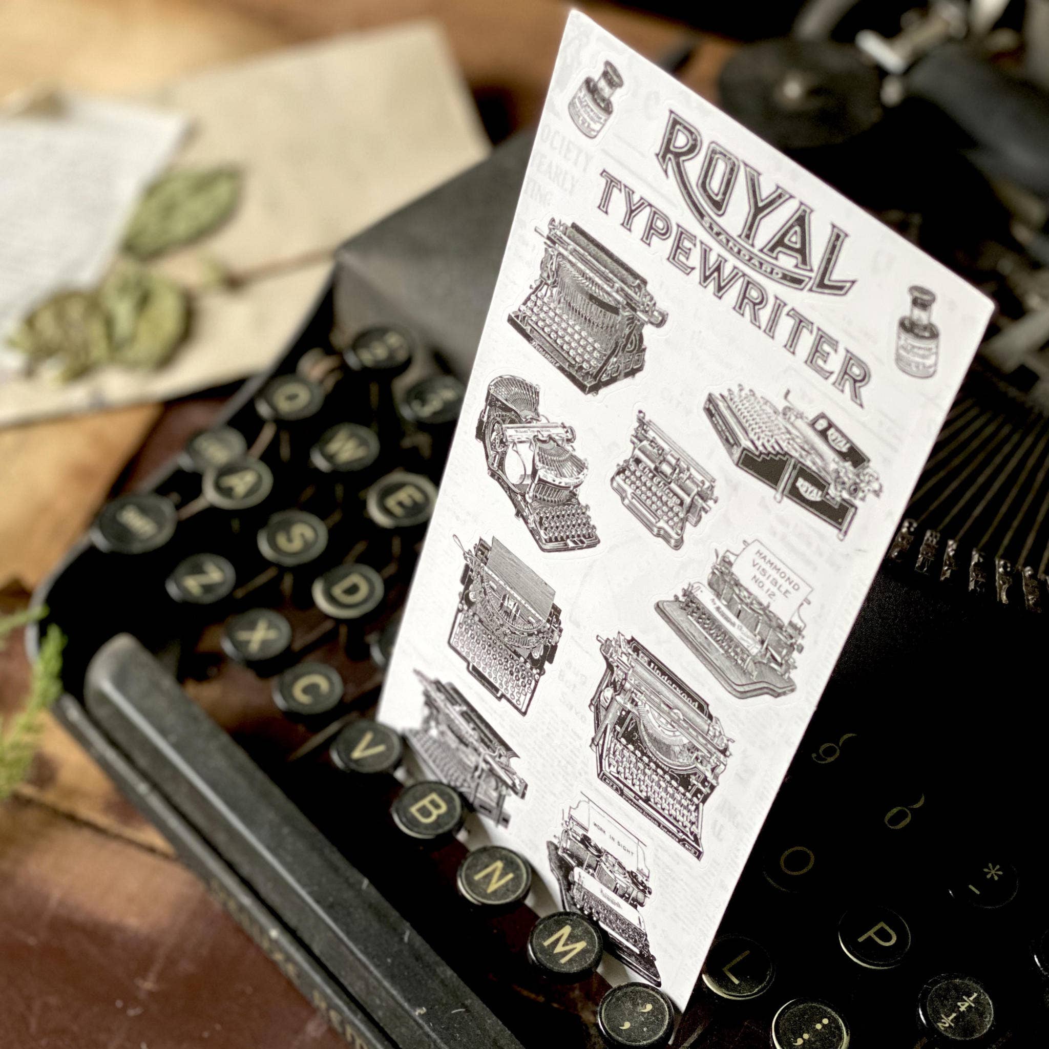 STICKII - B&W Typewriters Sticker Sheet: Without hanging hole