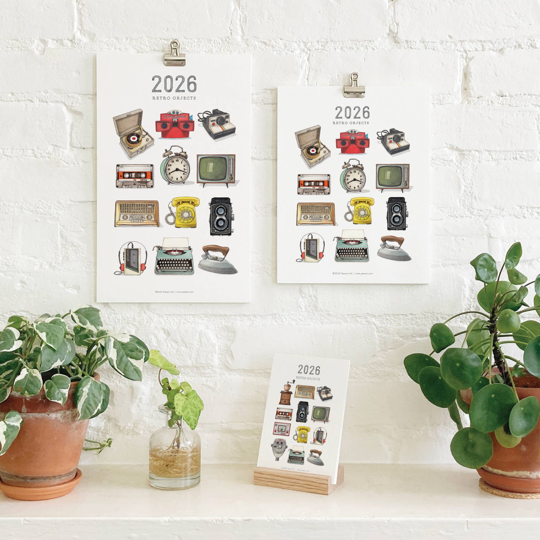 Yeesan Loh - 2026 Calendars: Retro Objects: MON-SUN / Standard/Classic