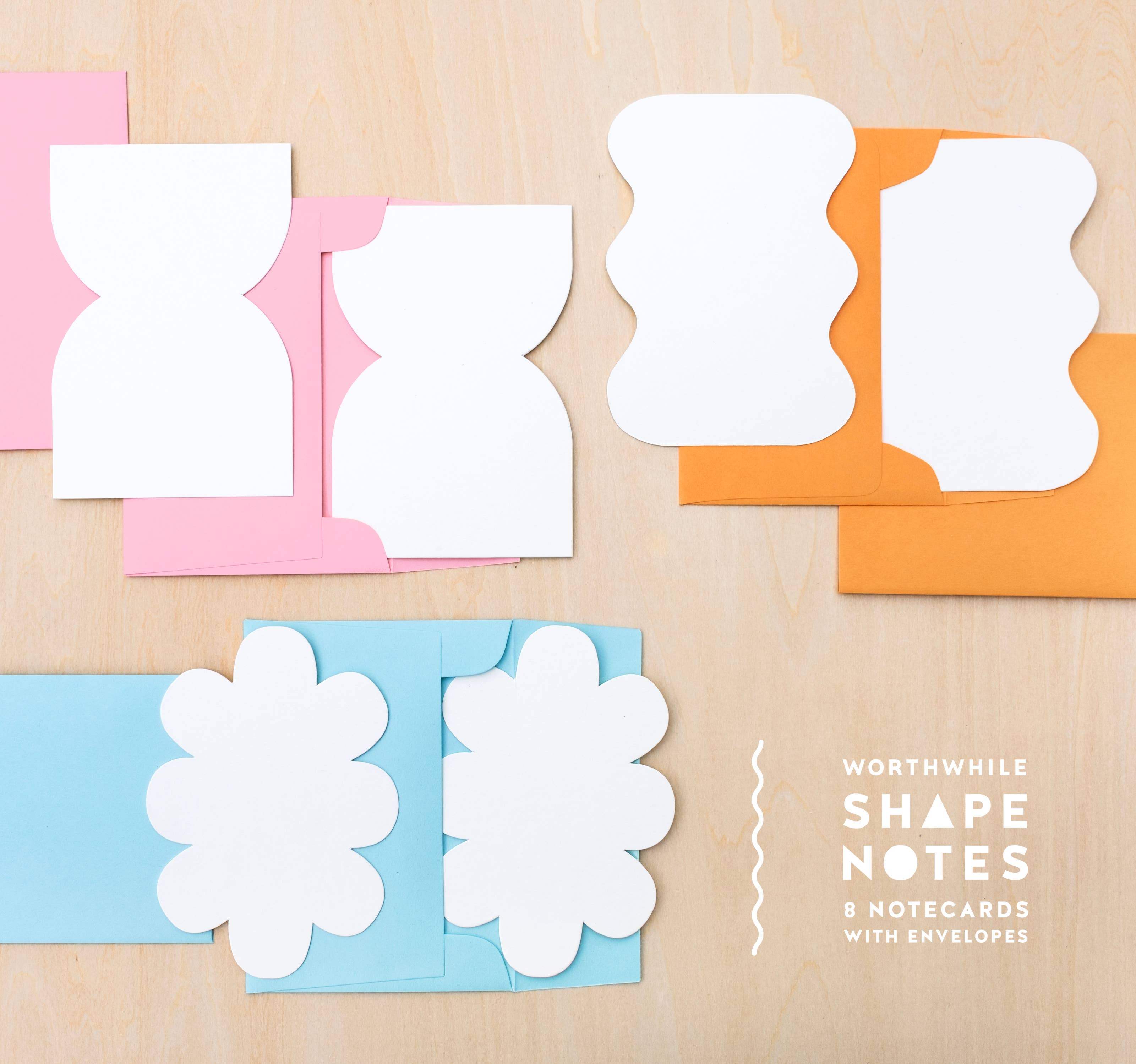 Worthwhile Paper - Shape Notes - Vessel - Set of 8 Die Cut Note Cards