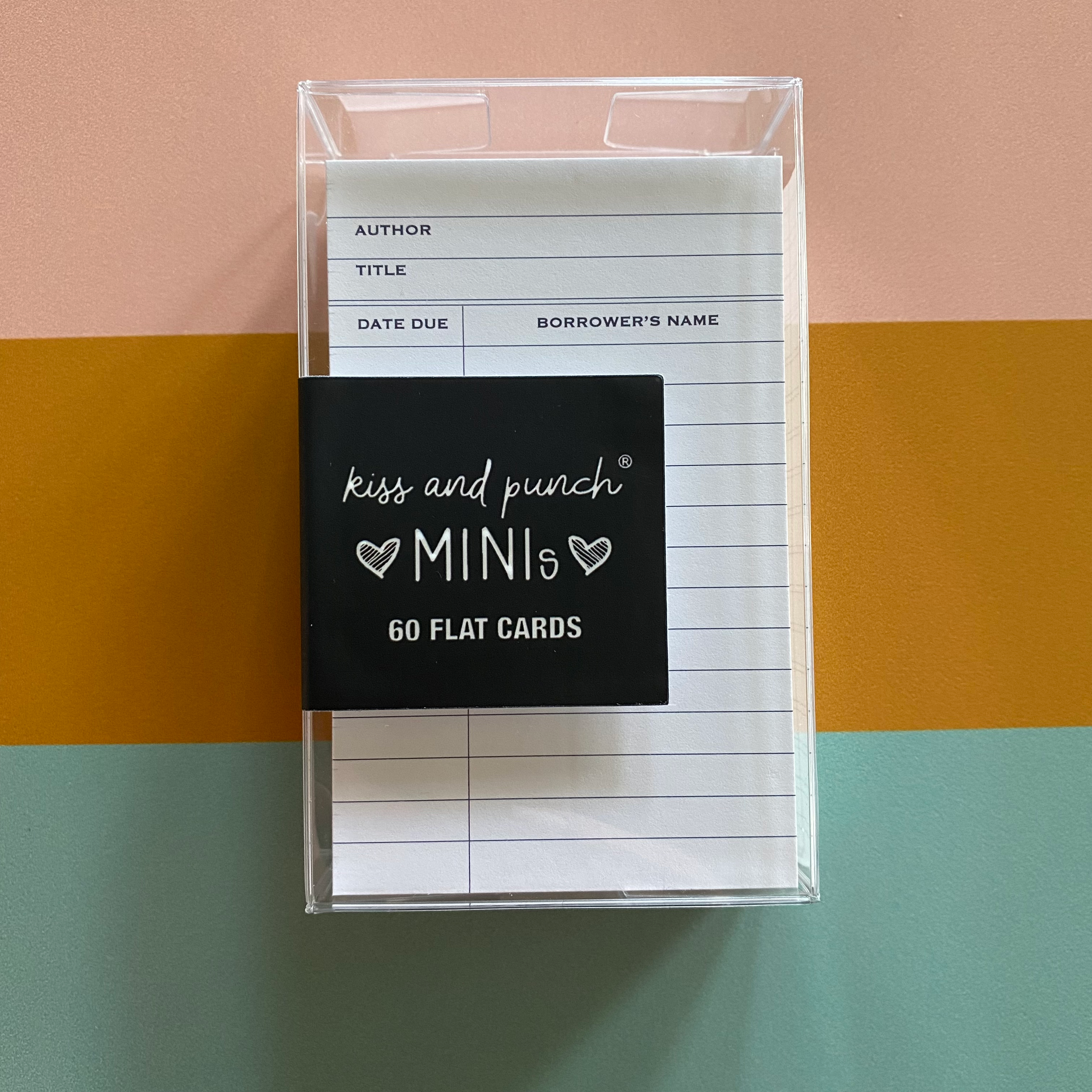 Kiss and Punch - White Library Card Minis™ - Flat Notecard Set of 60 