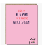 Modern Wit - Say “I love you” with a wink, Valentines Day Card