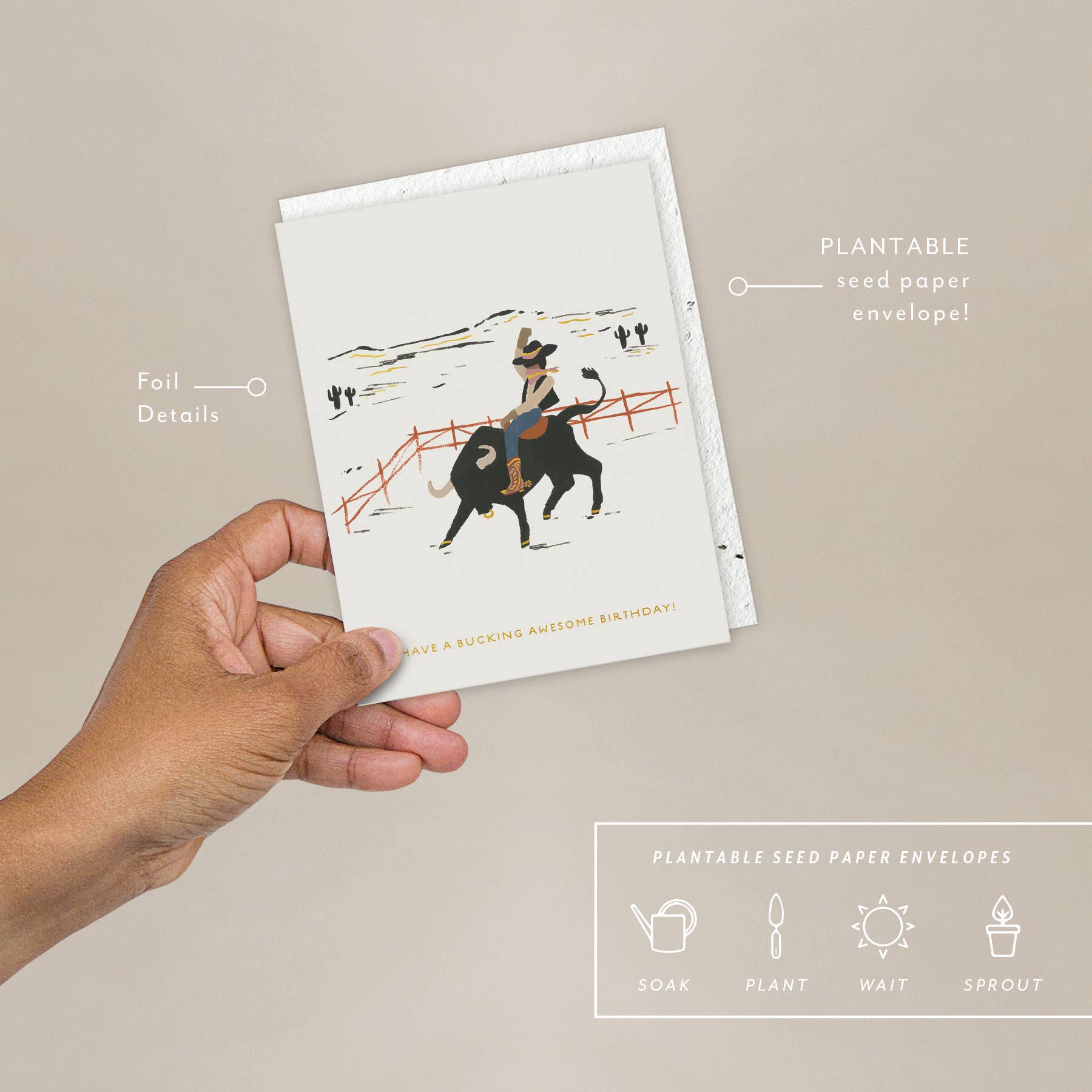 Seedlings - Bucking Awesome - Birthday Card