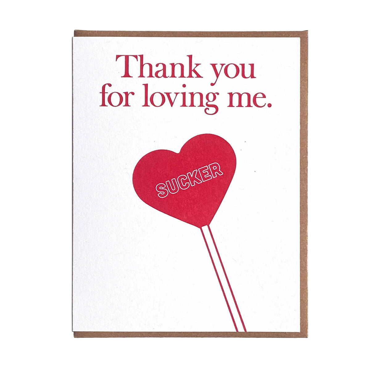 Lady Pilot Letterpress - Love Sucker Greeting Card