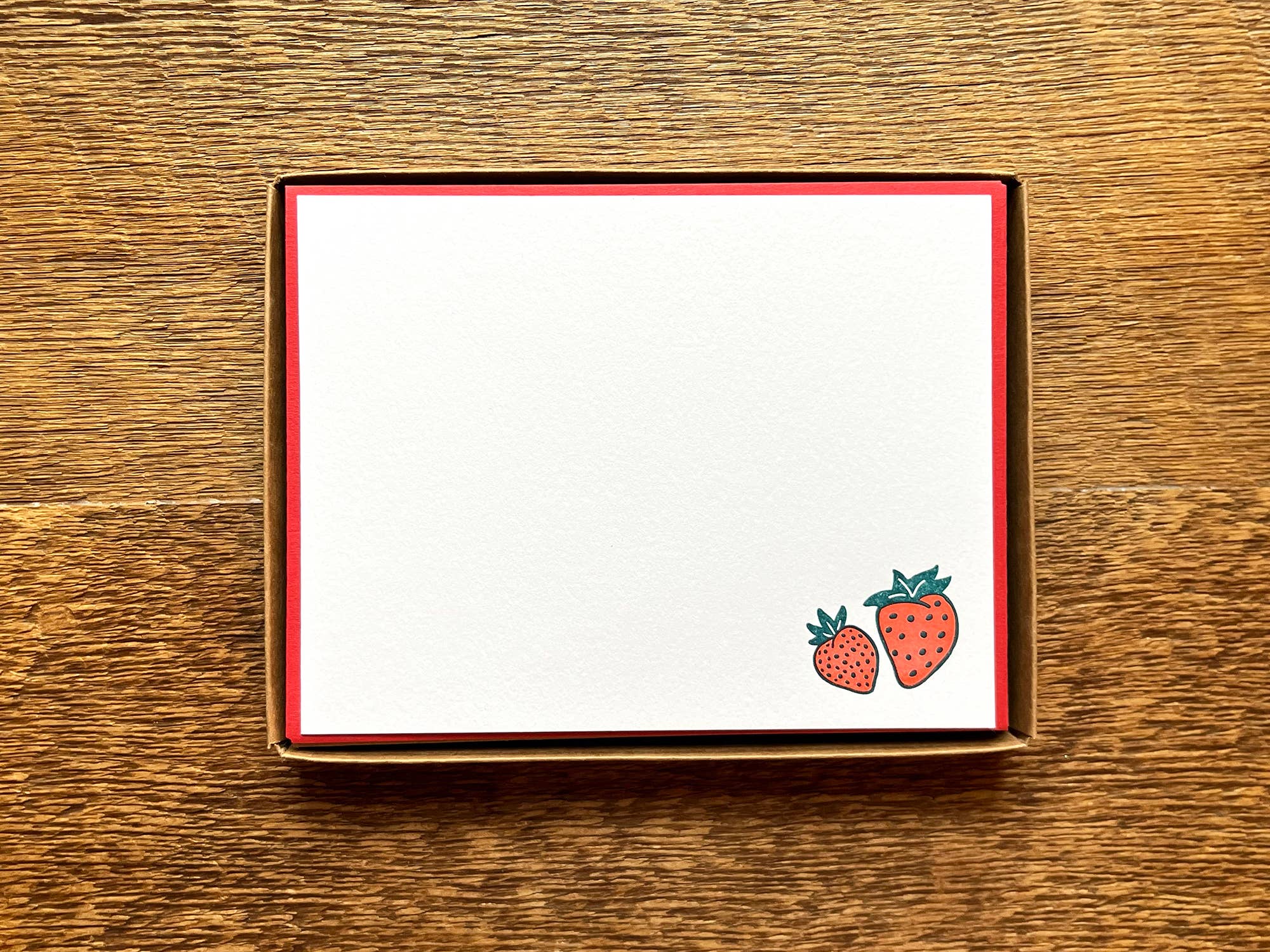Noteworthy Paper & Press - Strawberries Flat Stationery