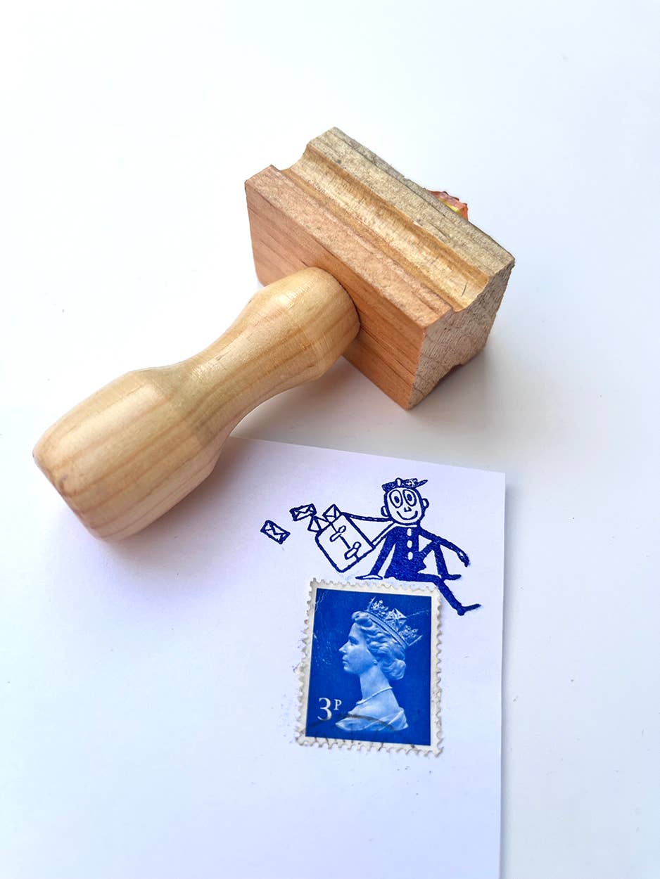 LA PAPER LOVER - Mr Zip Sitting Rubber stamp cute snail mail pen pal gift
