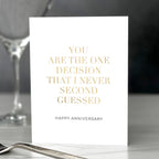 Fine Moments - Never Second Guessed – Foil-Pressed Anniversary Card