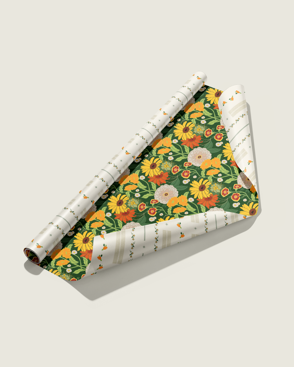 re:mused studio - Autumn Blooms Gift Wrap Sheet – Double Sided: Single Sheets