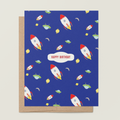 re:mused studio - Space Birthday A2 Greeting Card