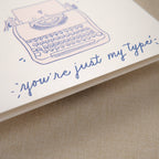 Kindred Letterpress - Just My Type Love Card | Letterpress Love Card