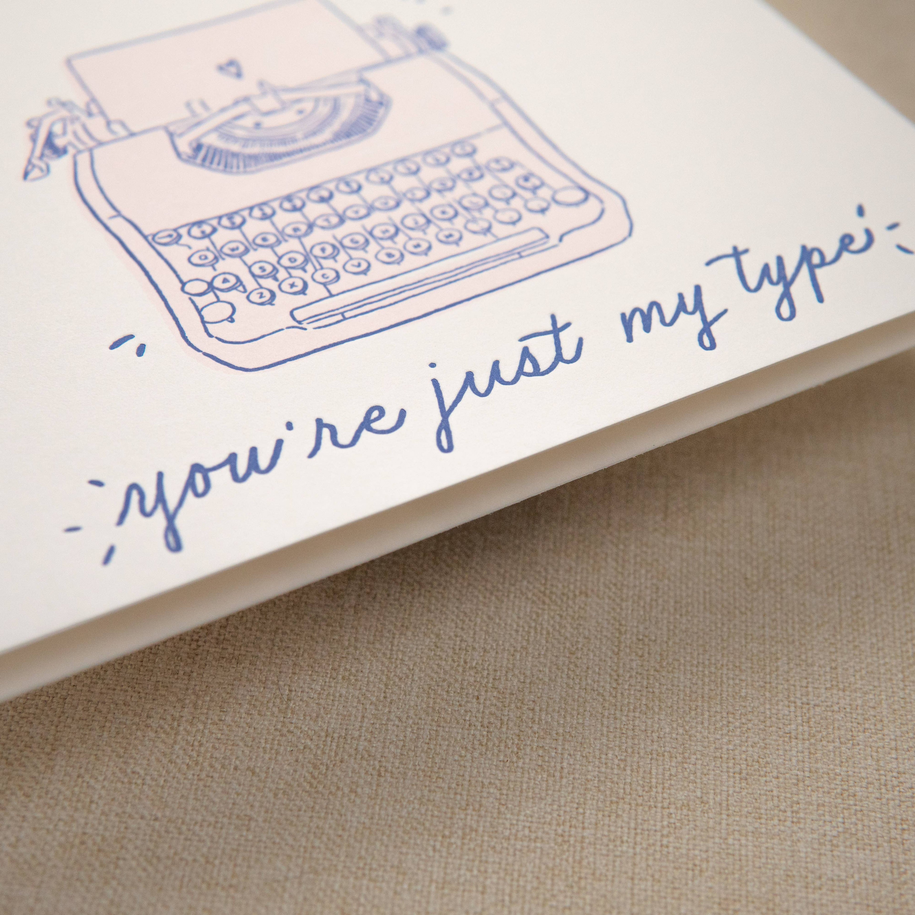 Kindred Letterpress - Just My Type Love Card | Letterpress Love Card