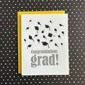 Lucky Bee Press - Graduation Hats - letterpress card
