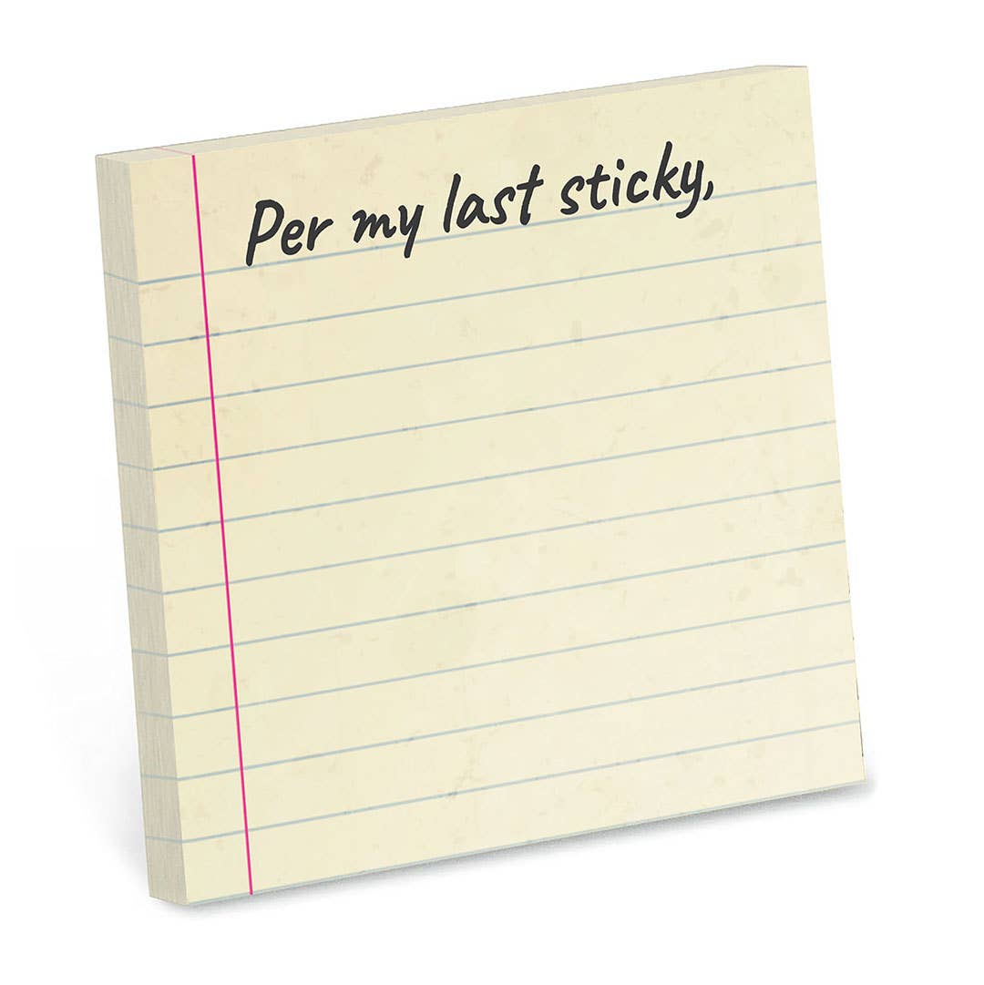 Bad Betty Greeting Co. - Per My Last Sticky - Funny Sarcastic Sticky Note Pad