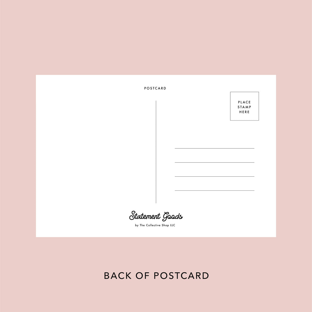 Statement Goods - Magnolia Gold Foil Postcard, White Background