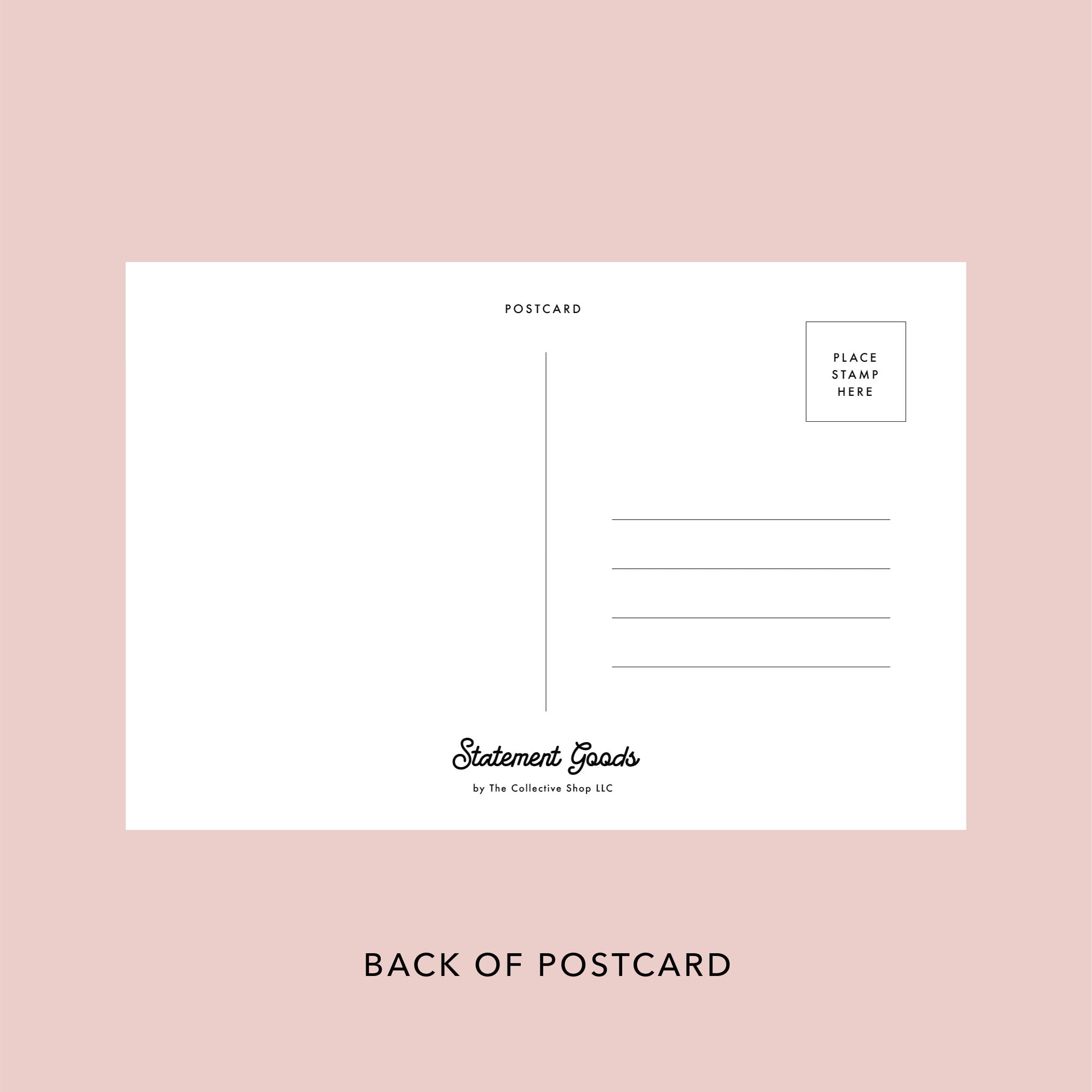 Statement Goods - Magnolia Gold Foil Postcard, White Background