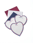 LA PAPER LOVER - Hello -Thank You -I love you Letterpress heart shaped card