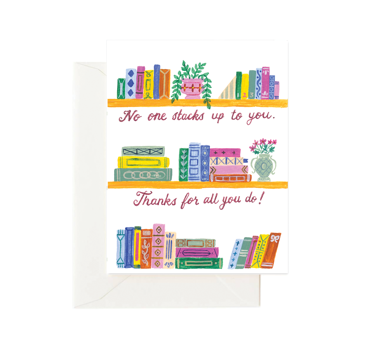 Forage Paper Co. - Stacked With Gratitude, Book Thank You Card (Box of 8)