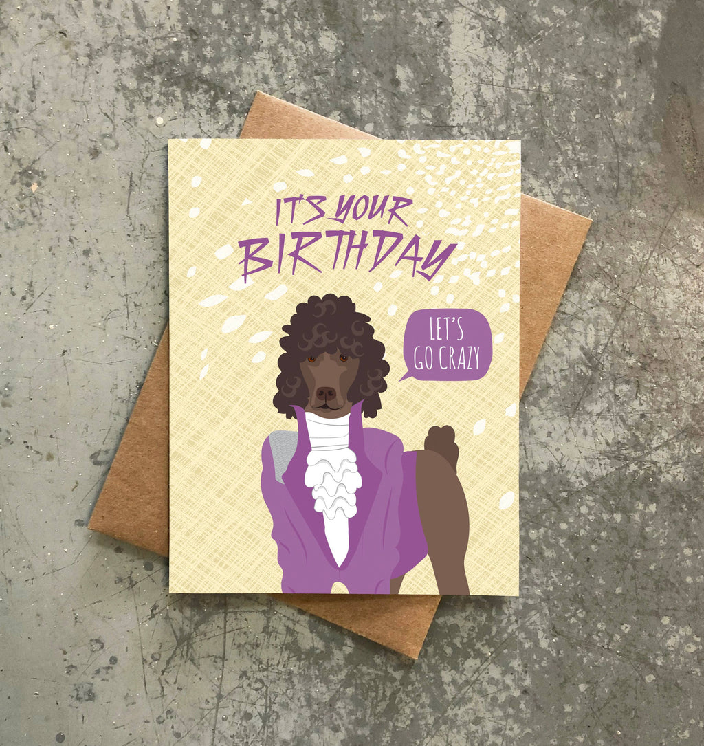 Modern Printed Matter - Prince Poodle Birthday Card