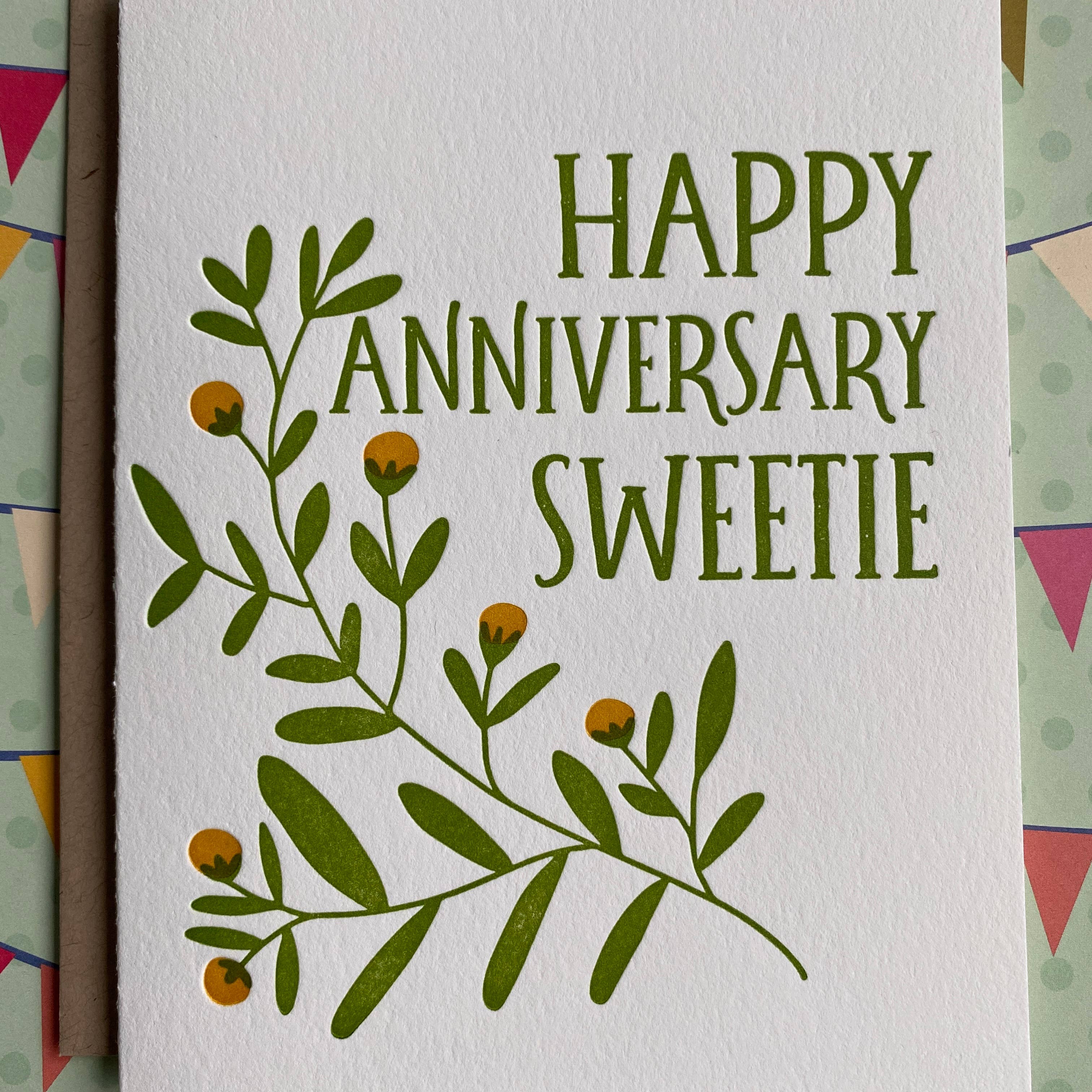 Lucky Bee Press - Anniversary Blossom - letterpress card