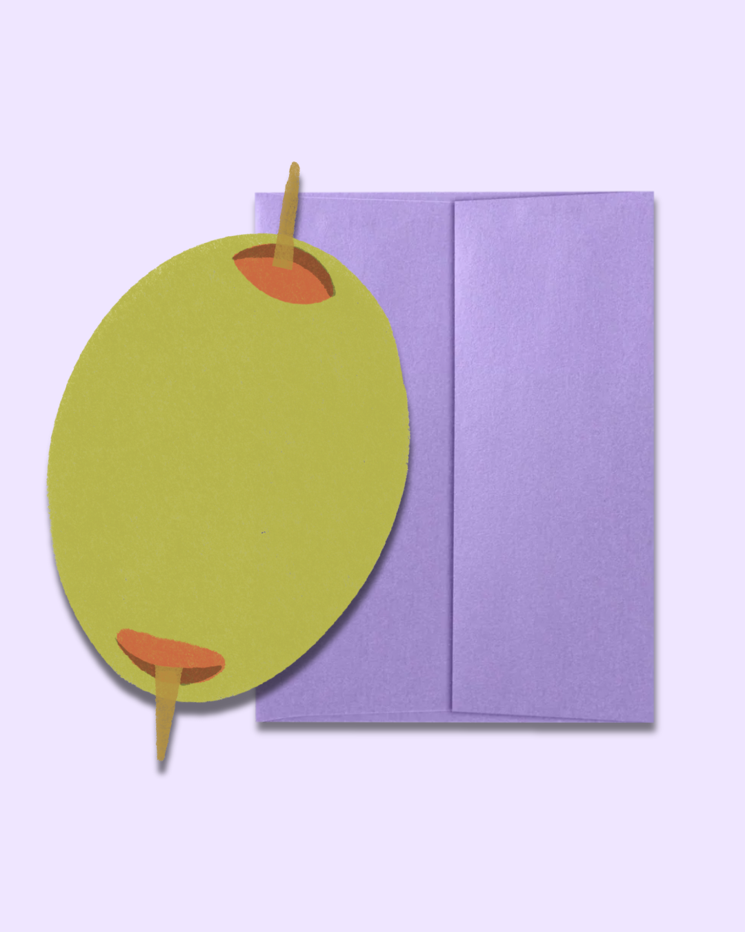 Mel Andrel - Olive Die Cut Greeting Card