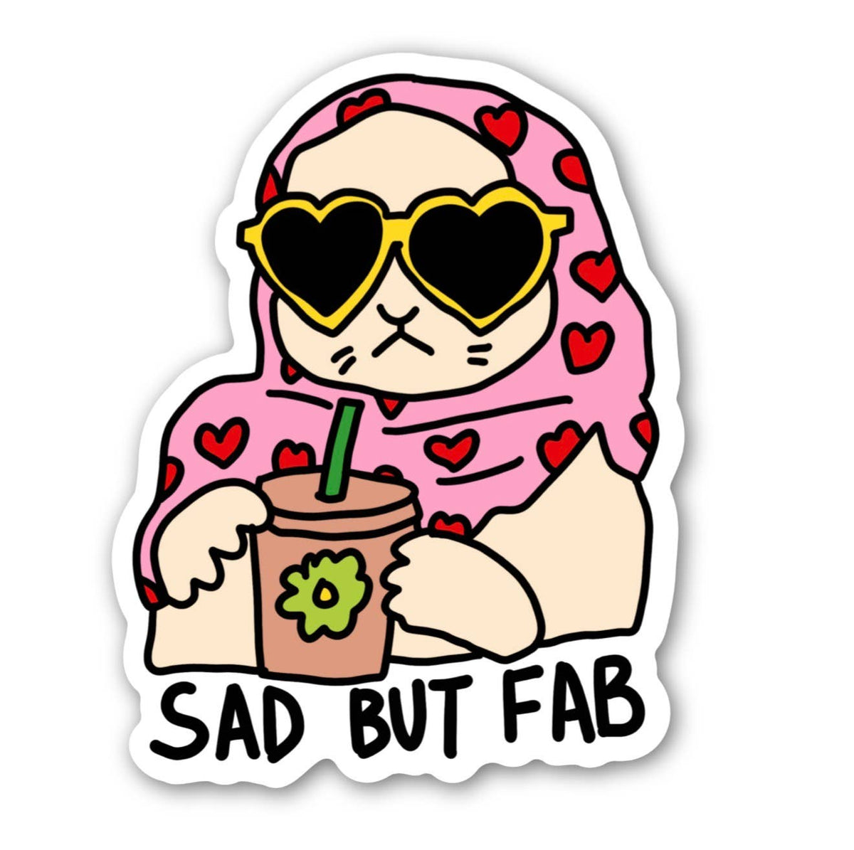 inviting affairs paperie - Sad But Fab Cat Sticker