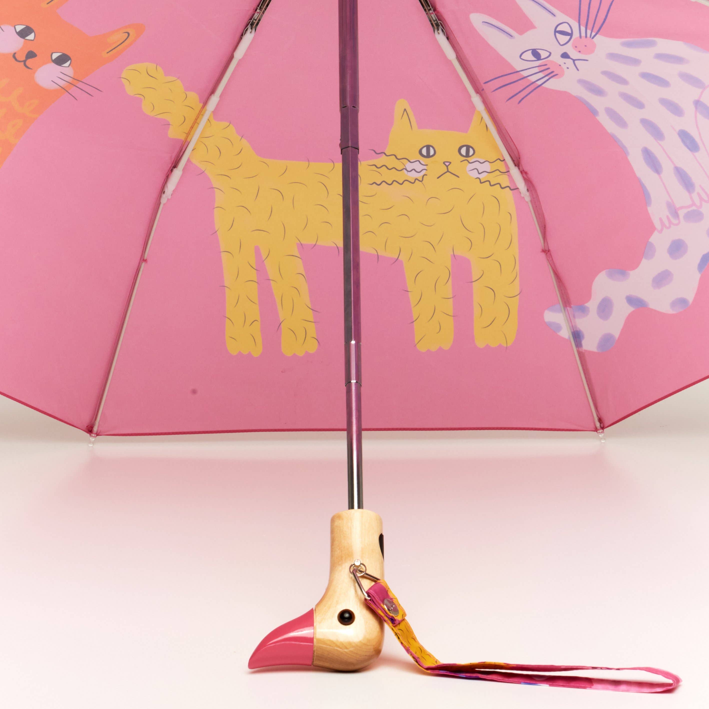 Original Duckhead - Fuchsia Arty Cats Eco-Friendly Duck Umbrella