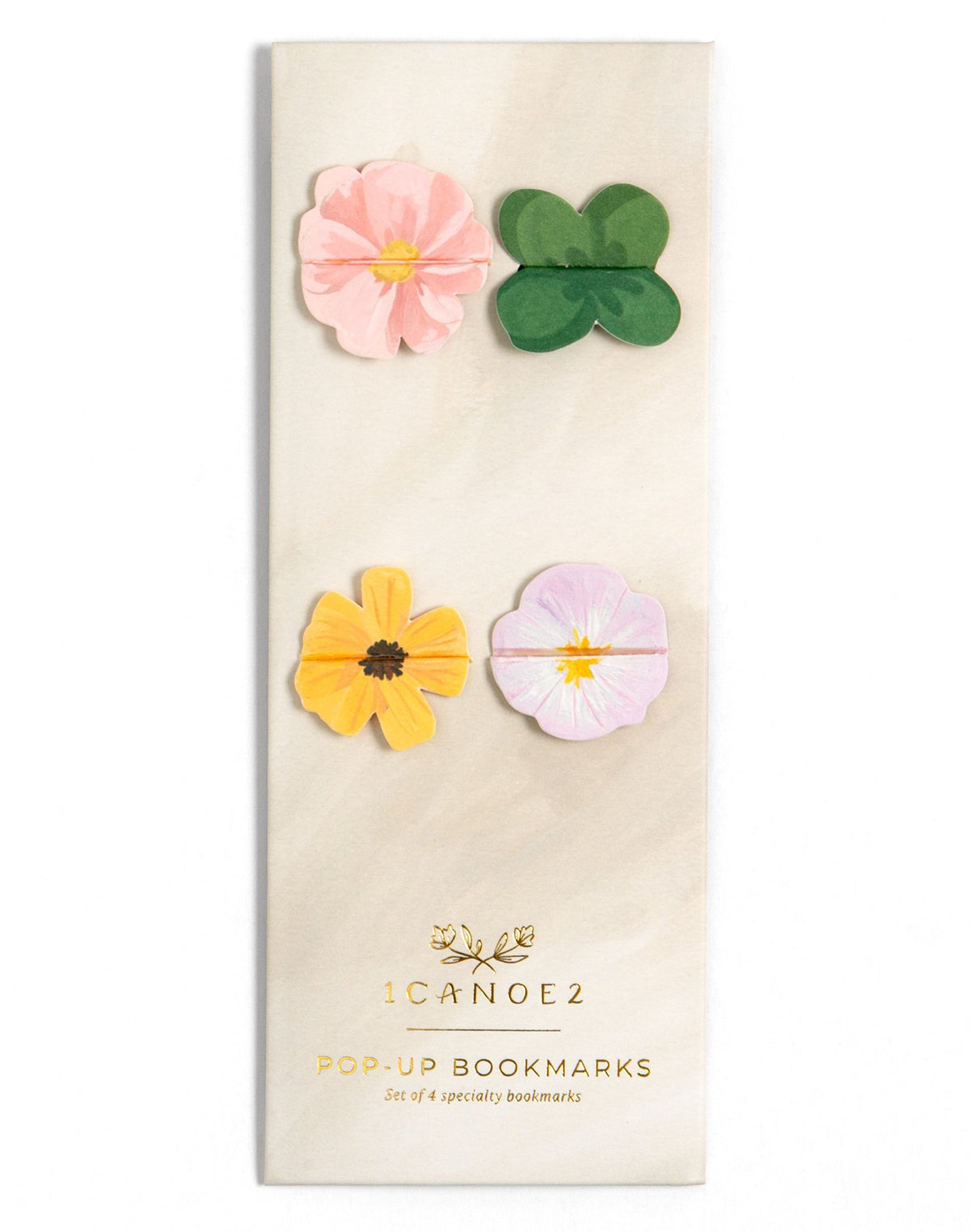 1Canoe2, Floral Pop-up Bookmark Set  of 4