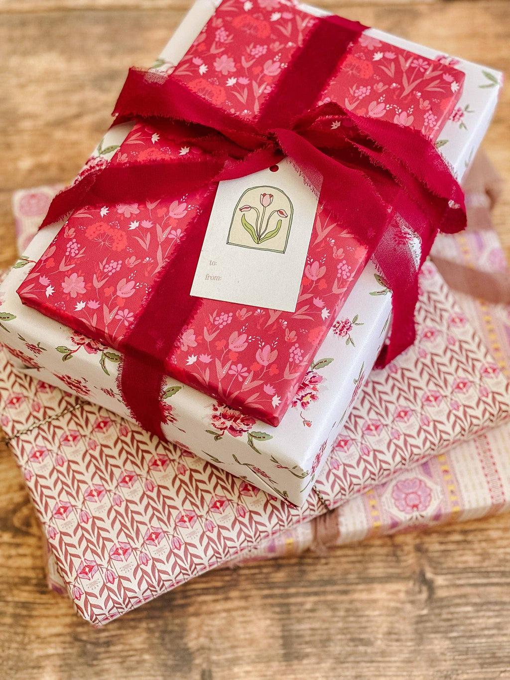 re:mused studio - Le Folk Gift Wrap Sheet - Double Sided