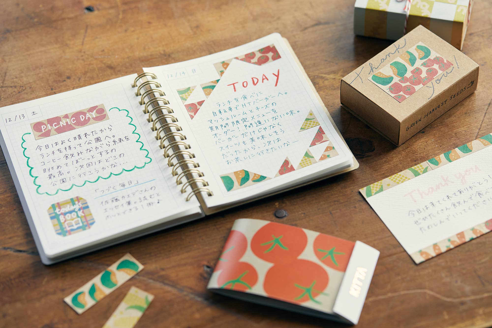 HITOTOKI by KING JIM - KITTA Portable Washi Decorative Tape: -Craft- Vegetables