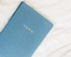 Studio Portmanteau - Wedding Vows Foil Embossed Linen Notebook | Pastel Tones: Sage green