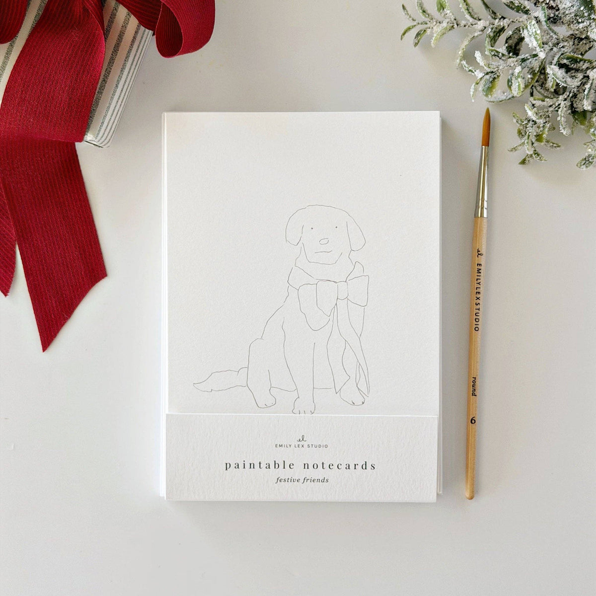 emily lex studio - Festive friends paintable notecard