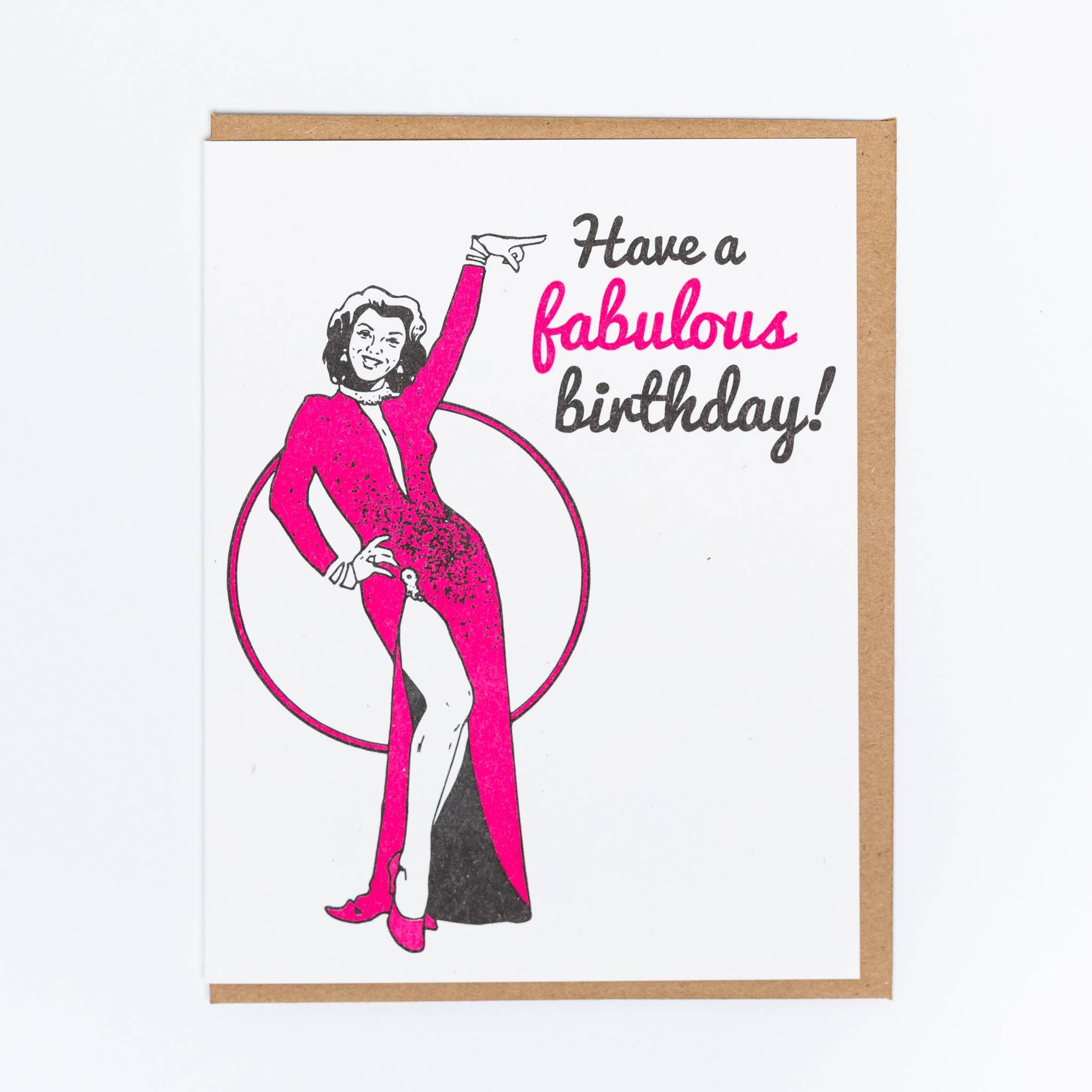 Lady Pilot Letterpress - Fabulous Birthday Greeting Card