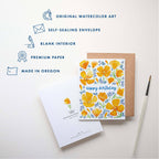 Watercolor Wednesday - Wildflower Birthday Card |  Floral Poppy Happy Birthday Card