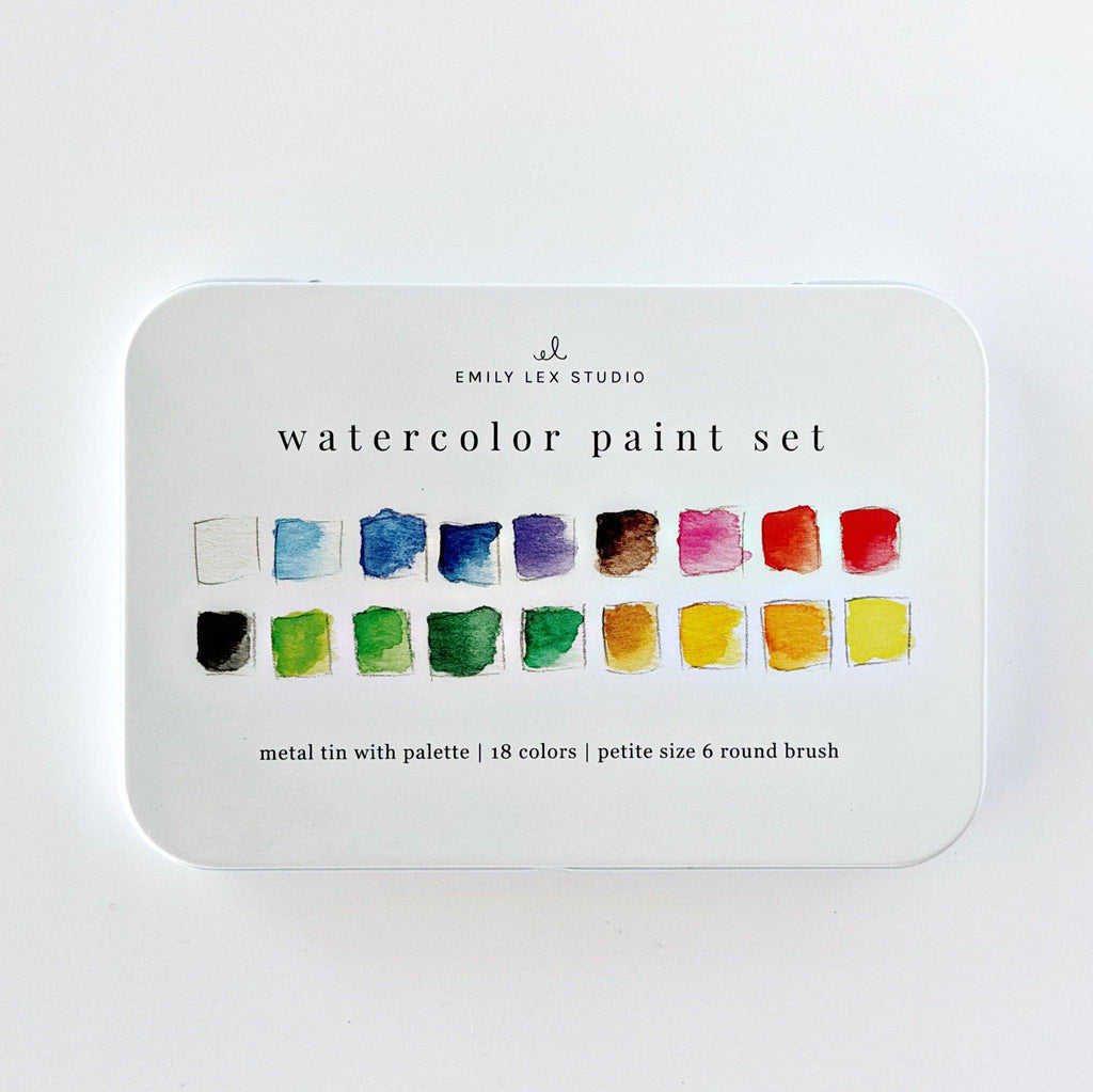 emily lex studio - Watercolor Paint Set 18 Colors with Brush