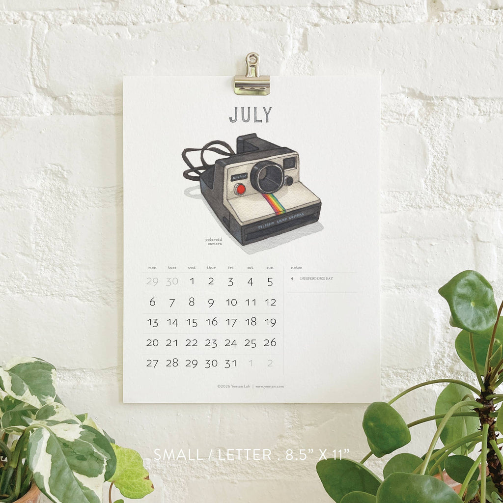 Yeesan Loh - 2026 Calendars: Retro Objects: MON-SUN / Standard/Classic