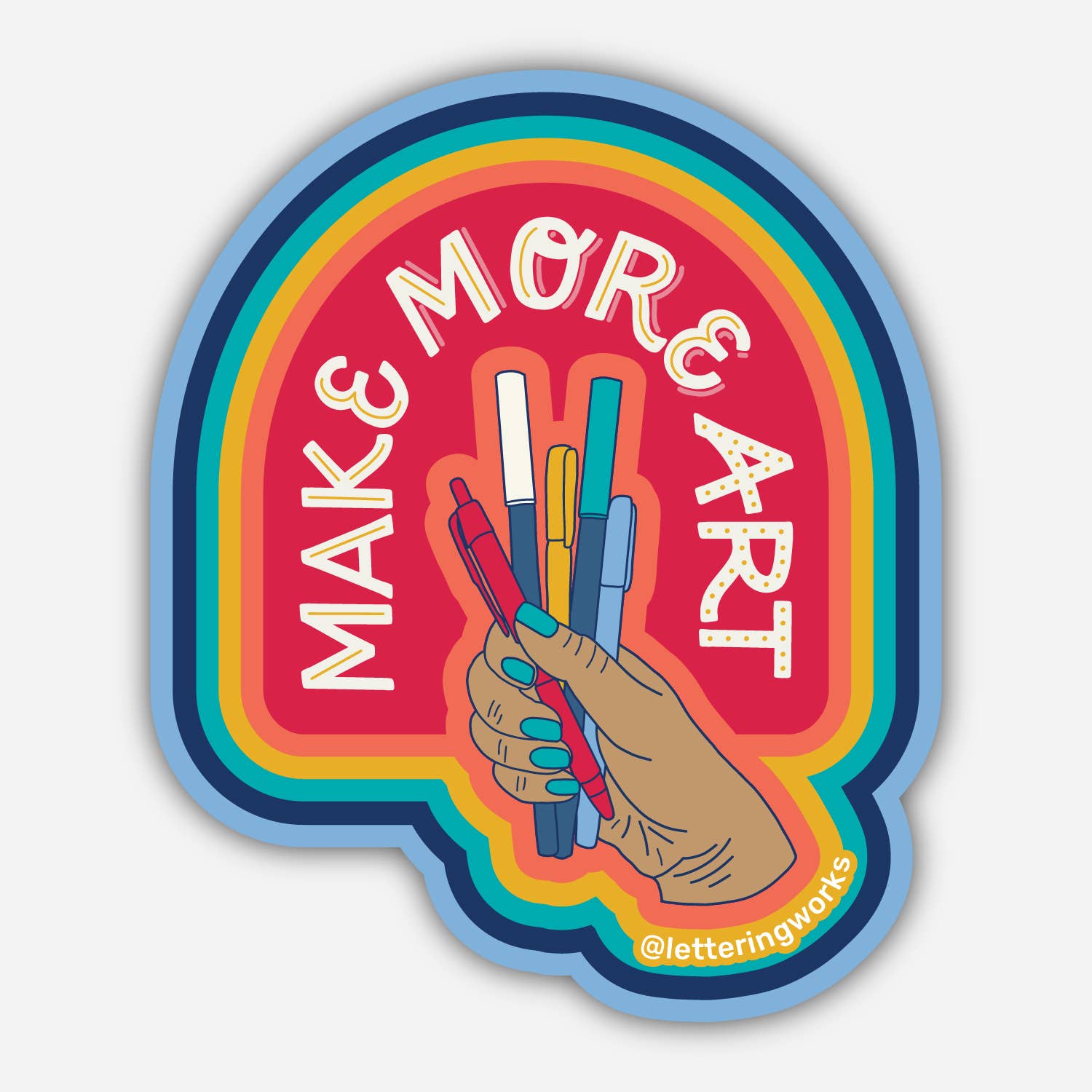 Lettering Works - Make More Art Sticker