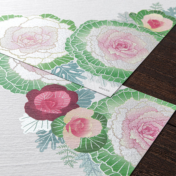Midori Letter Pad 004 Flowering Kale Wreath