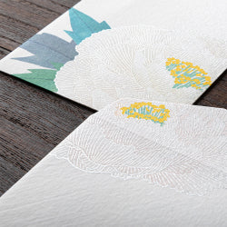 Midori Envelope 007 Silk-printing Winter Peony S2