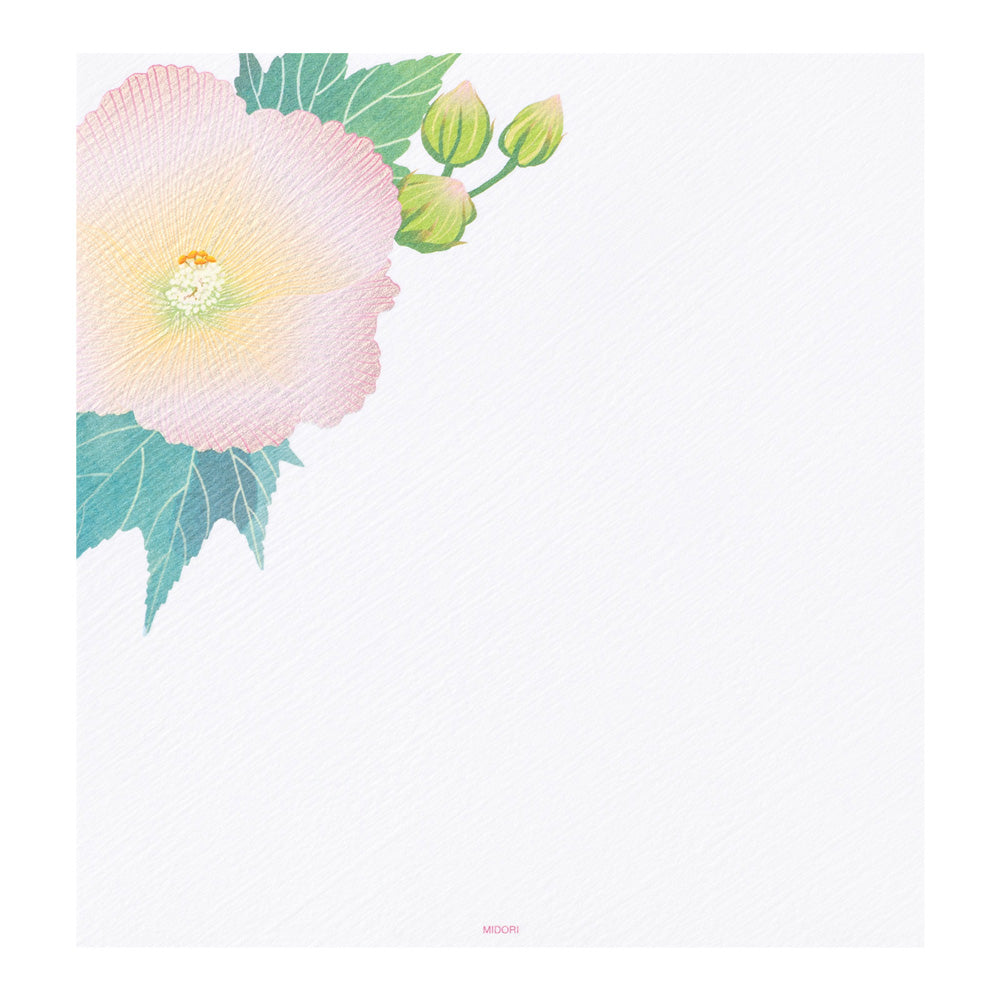 Midori Letter Pad 031 Silk-Printing Confederate Rose