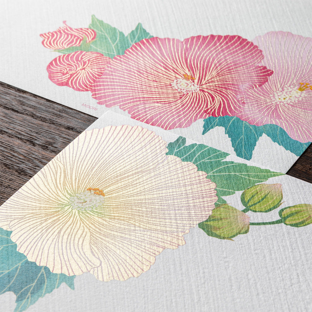 Midori Letter Pad 031 Silk-Printing Confederate Rose
