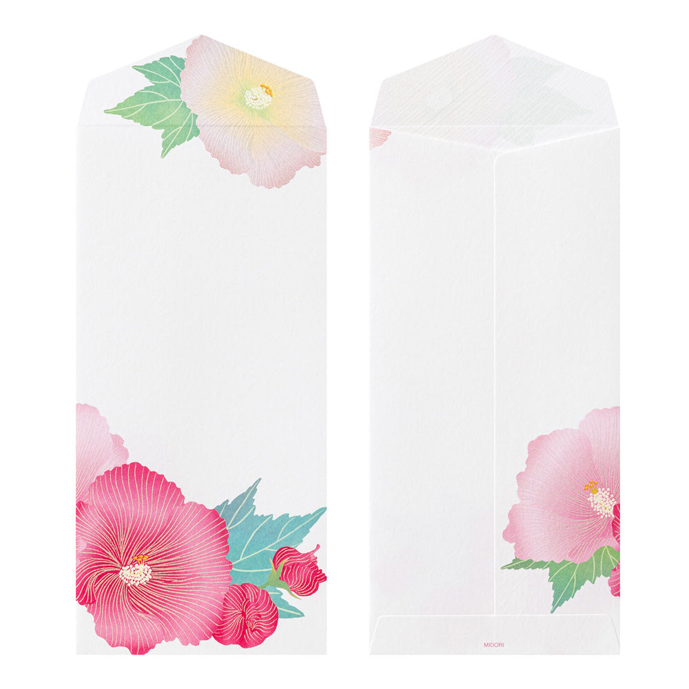 MIDORI Envelope 032 Silk-Printing Confederate Rose