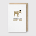 Pike Street Press - Letterpress Congrats Greeting Card – Smart Ass: 3 3/8" X 5 3/8"