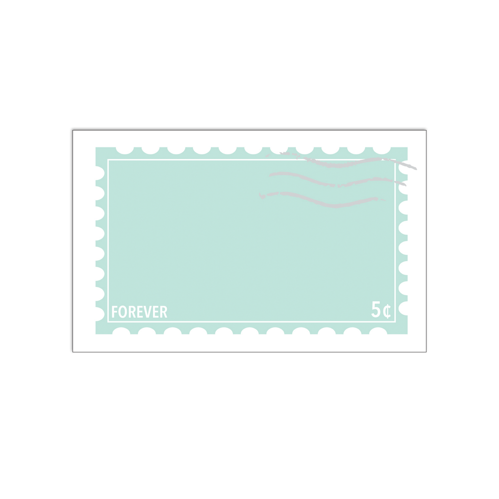 Kiss and Punch - Seafoam Forever Stamp Minis™ - Flat Notecard Set of 60 