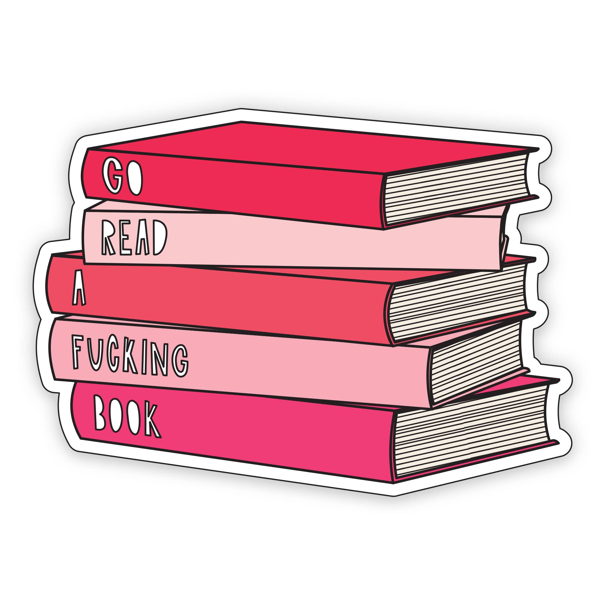 Near Modern Disaster - Go Read A Fucking Book - 3" vinyl sticker