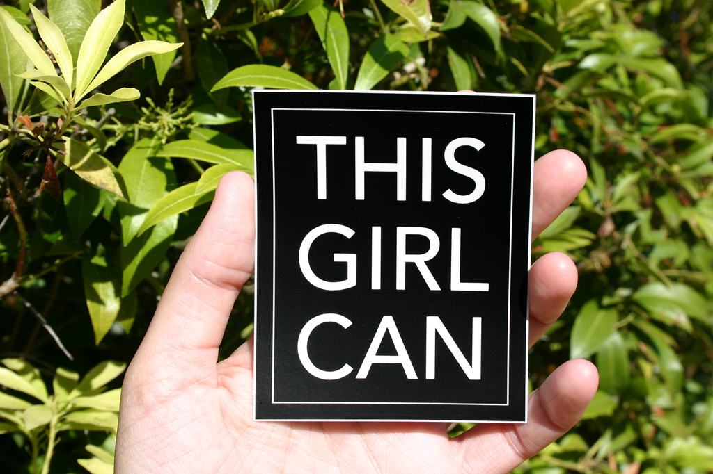 Discovery Stickers - This Girl Can Vinyl Sticker: Pink / Tall