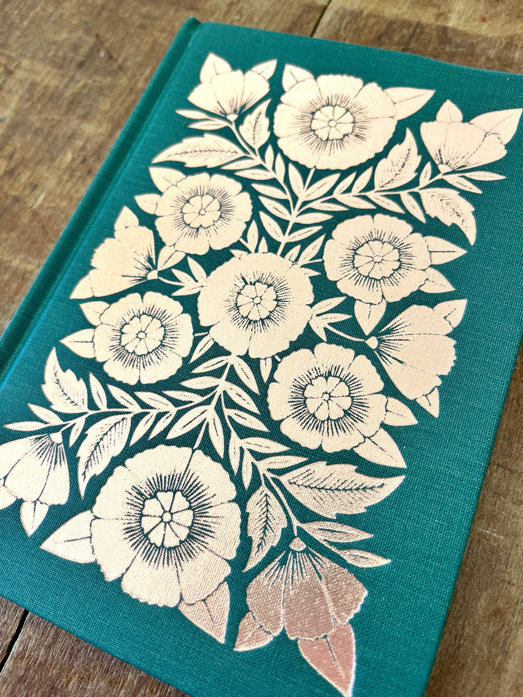 Katharine Watson - Foil Stamped Linen Journal, Blank Jewel Green